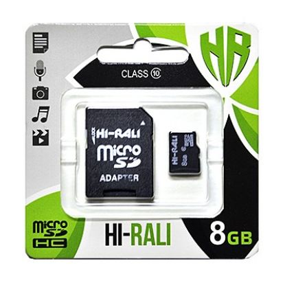  Зображення Карта пам`ятi MicroSDHC 8GB Class 10 Hi-Rali + SD-adapter (HI-8GBSDCL10-01) 
